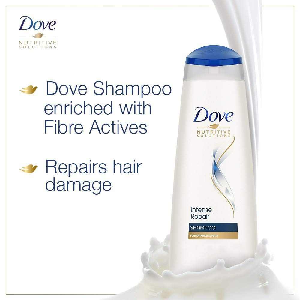 Dove Intense Repair Shampoo 1 L, Repairs Dry and Damaged Hair, Strengthening Shampoo for Men & Women