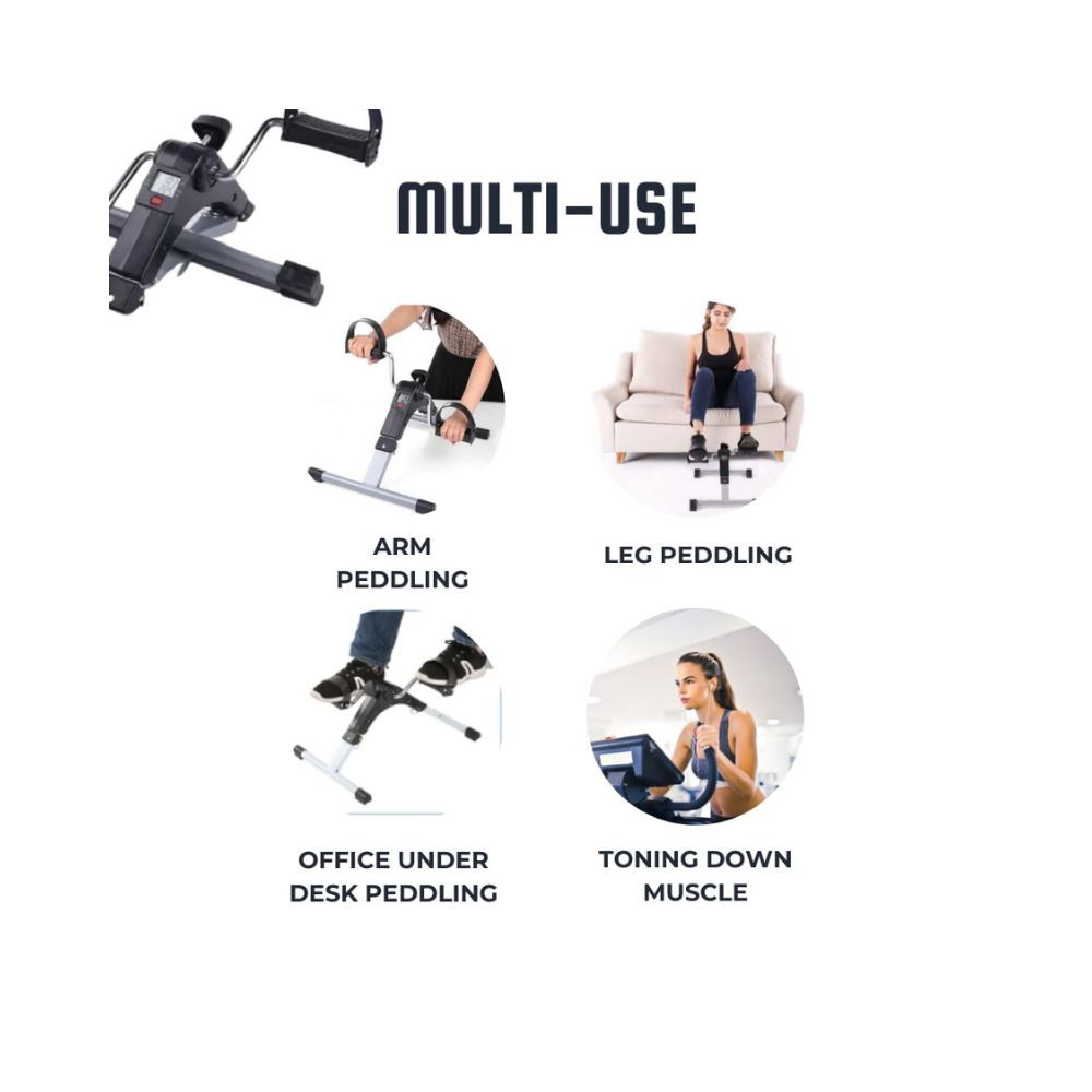 Dr. Care Mini Cycle Pedal Exerciser with Adjustable Resistance and Digital Display - Suitable for Light Exercise of Legs & Arms