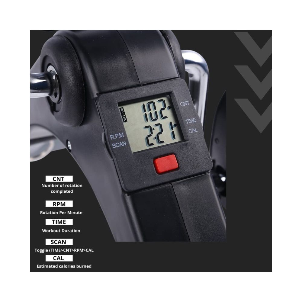 Dr. Care Mini Cycle Pedal Exerciser with Adjustable Resistance and Digital Display - Suitable for Light Exercise of Legs & Arms