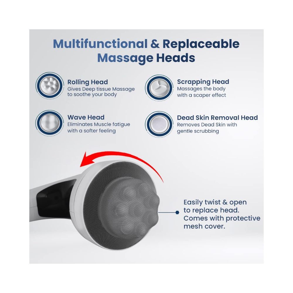 Dr Physio Electric Full Body Massager For Pain Relief of Back, Leg & Foot, White