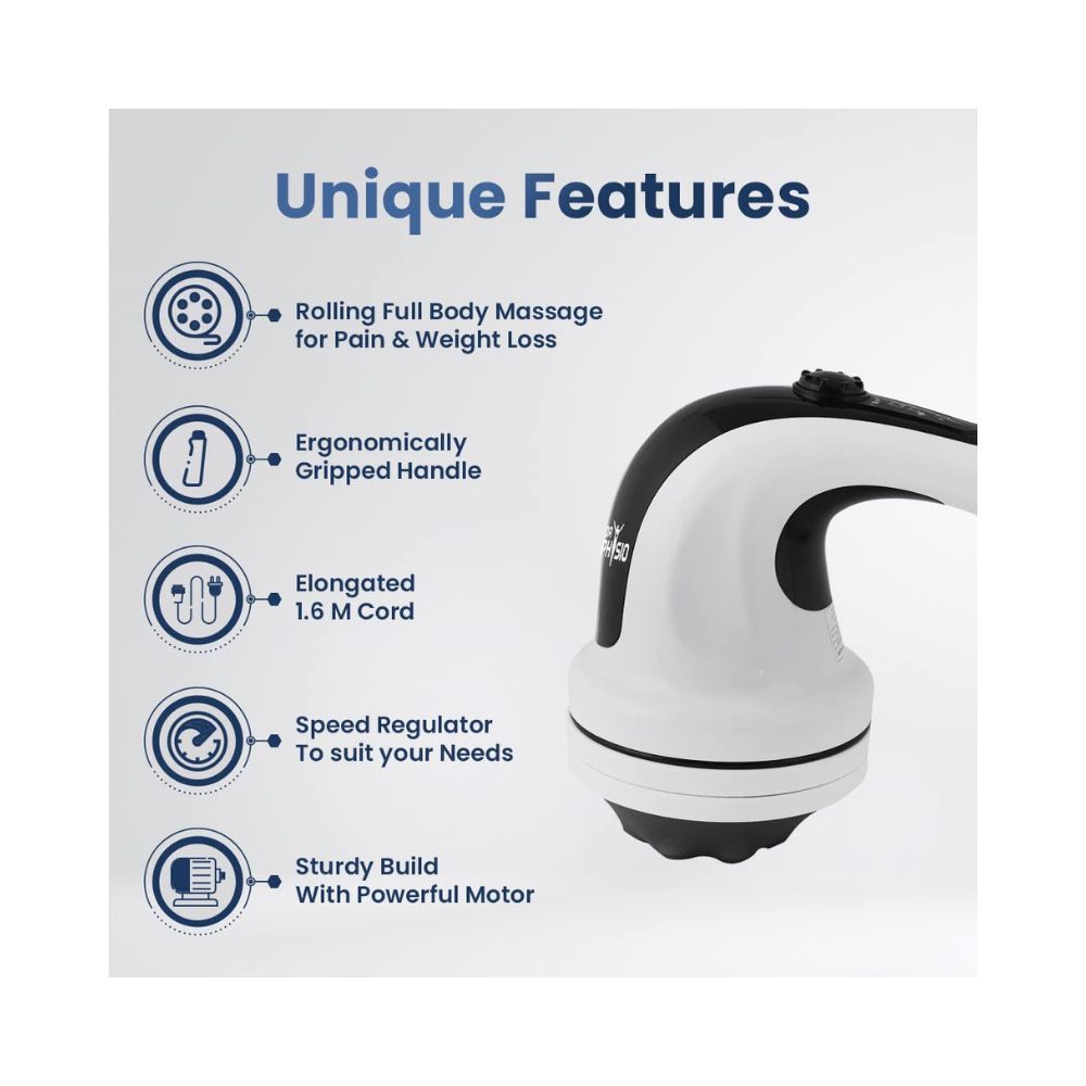 Dr Physio Electric Full Body Massager For Pain Relief of Back, Leg & Foot, White