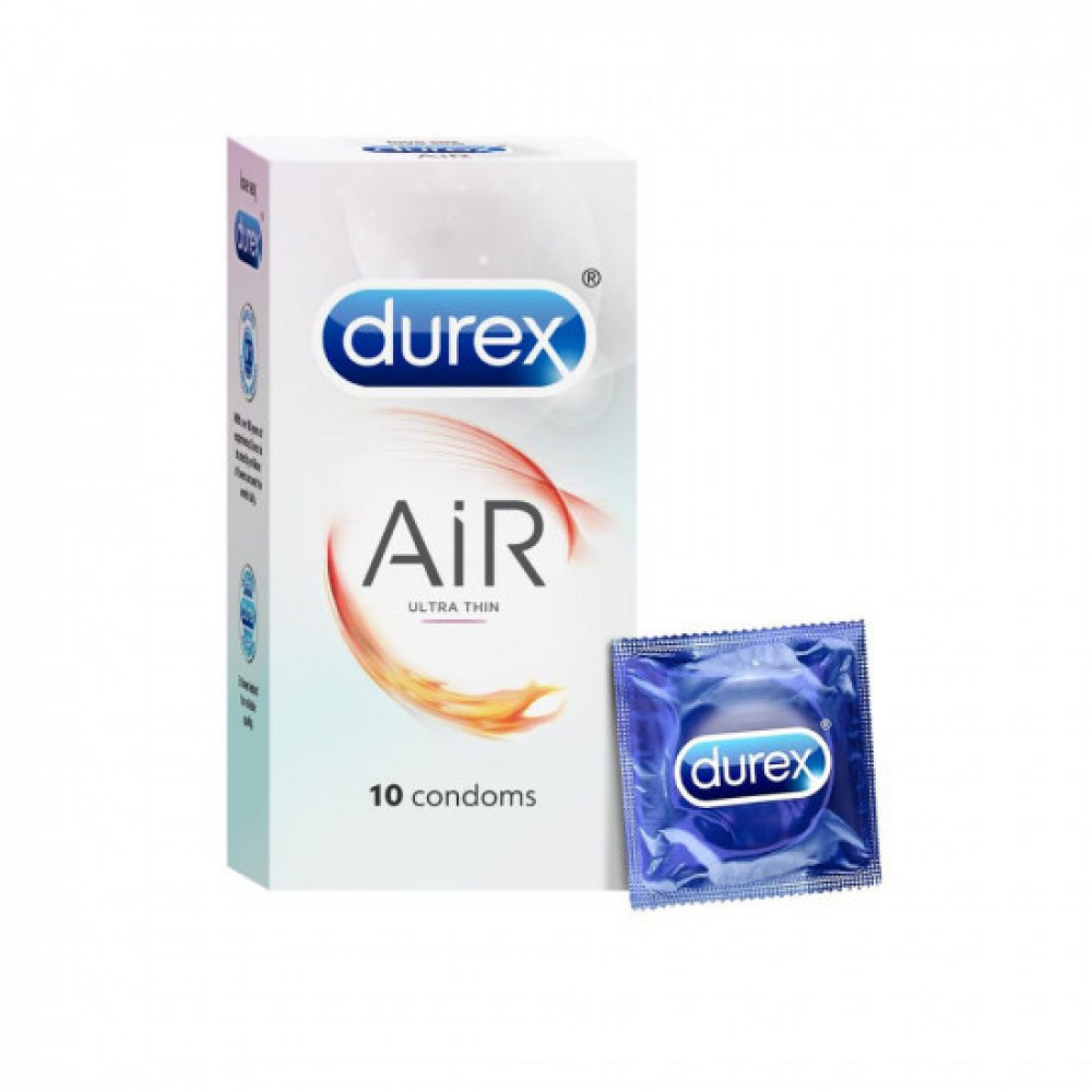 Durex Air Condoms for Men - 10 Count | Suitable for use with lubes &amp; toys