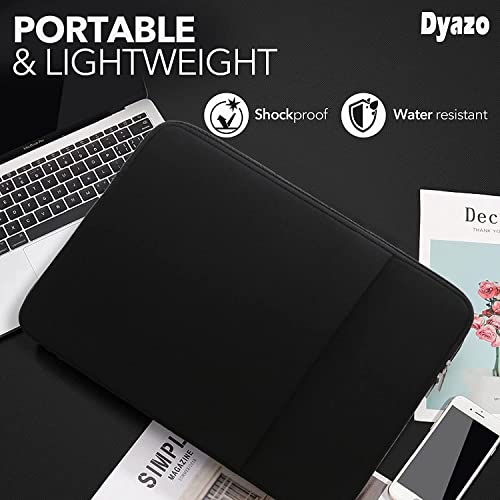 dyazo laptop sleeve 156 inches durable shockproof neoprene case cover carrying bag case with pockets compatible for hpcrome bookasus amp other laptops notebook black one pocket 156 black 216581 l