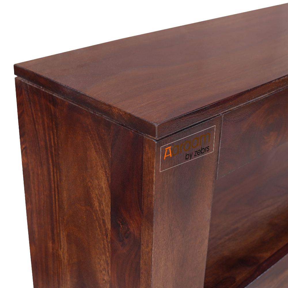 Aaram By Zebrs Sheesham Wood  Metal & Wooden Console Table with Bottom Shelf