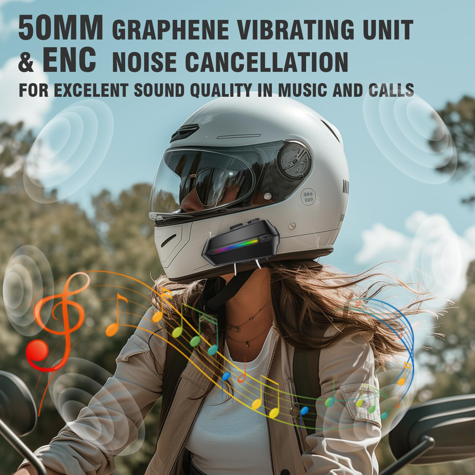 EDYELL Bluetooth Dual Earphone for Helmet  Wireless On Ear V54  HD Calling and HiFi Music  IP67 Waterproof Headset  Compatible with All Helmets-C5S C5S