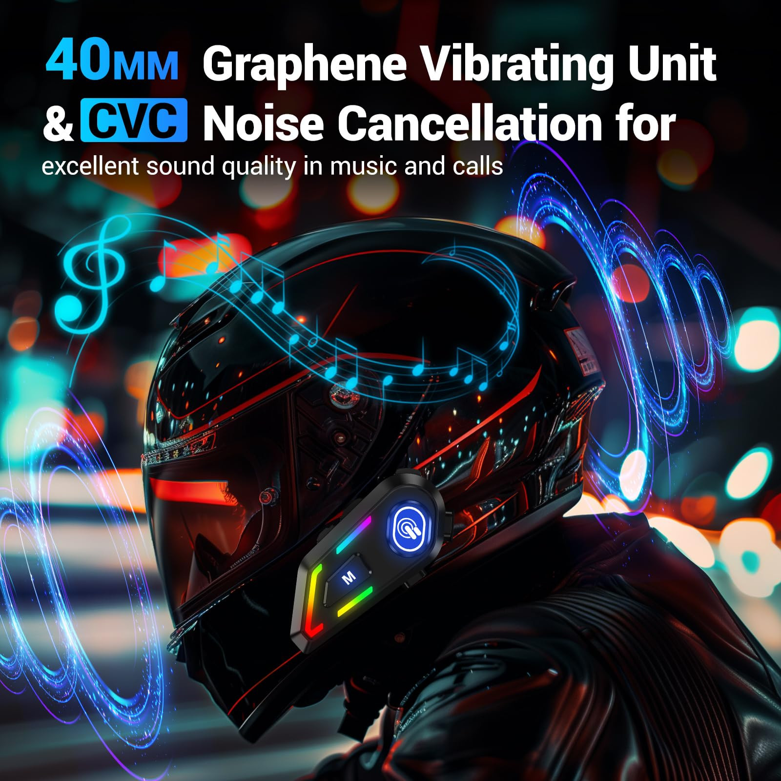 EDYELL Motorcycle Helmet Bluetooth on ear Headset Connects to 2 Phones at The Same Time Using Music  GPS IP67 Waterproof Supports Android  iOS Compatible with All Helmets Gift for Motorcycle