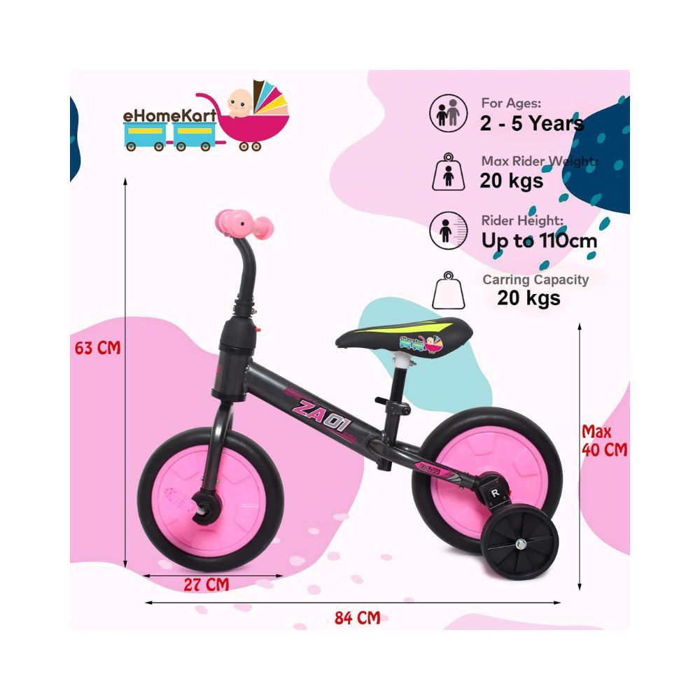 eHomeKart Bike for Kids - 4 in 1 Plug n Play Tricycle, Bicycle