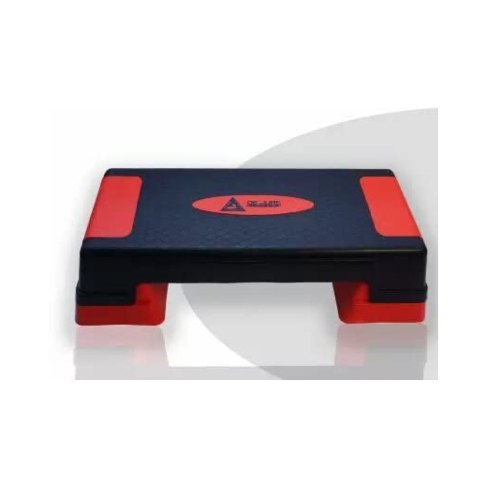 Electrobot Aerobic Step Platform, Screw Free Design, Workout Deck with Adjustable Riser Height (Red & Black)