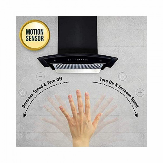 Elica 60 cm 1200 m3 hr Filterless Auto Clean Chimney with 15 Years Warranty WDFL 606 HAC LTW MS NERO