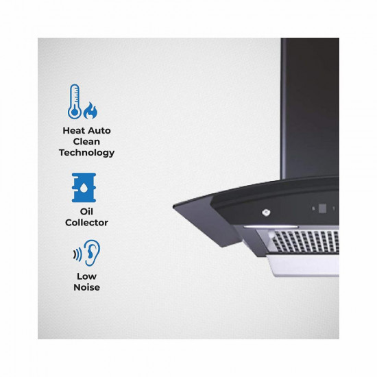 Elica 60 cm 1200 m3 hr Filterless Auto Clean Chimney with 15 Years Warranty WDFL 606 HAC LTW MS NERO