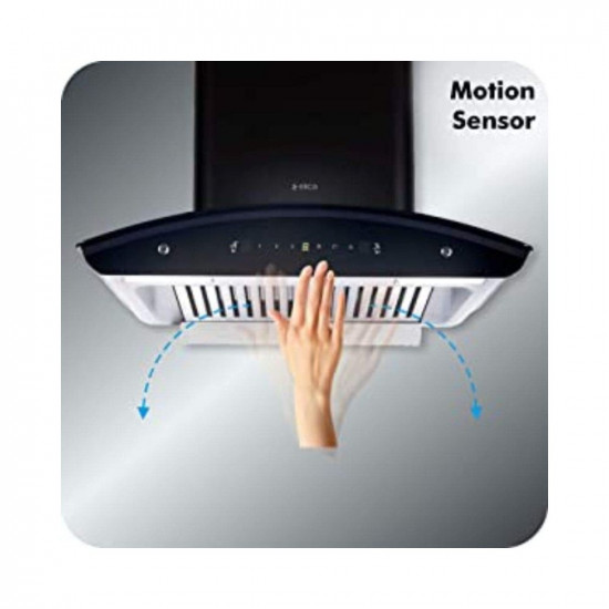 Elica 60 cm 1425 m3/hr Autoclean Kitchen Chimney with 15 Years Warranty (WD TBF HAC 60 MS NERO, 2 Baffle Filters, Touch + Motion Sensor Control, Black)
