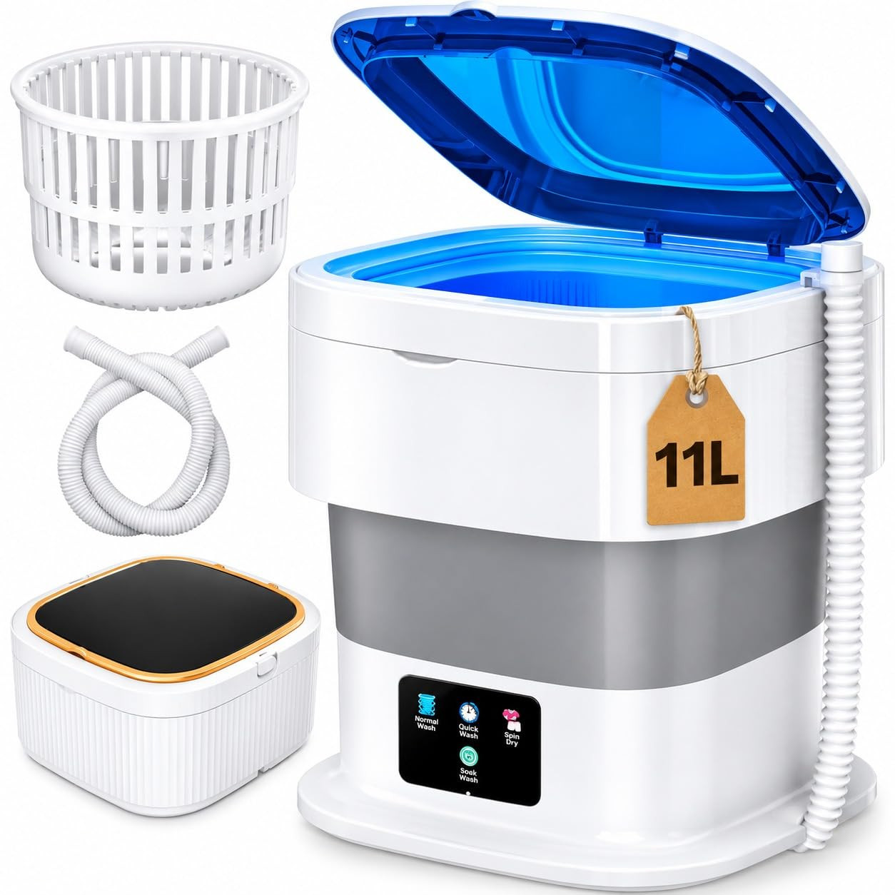 Elilvendan 16 Liters Semi Automatic Top Load Portable Washing Machine