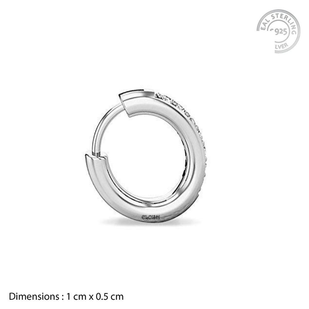 ELOISH 92.5 Sterling Silver Nose Ring for Women. 92.5% Pure Silver CZ Studded Nose Ring for Girls (CZNOSERINGSILVER)