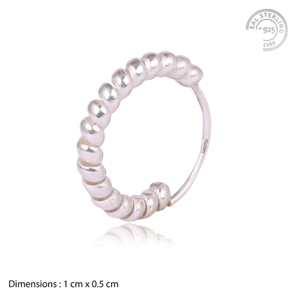 ELOISH 92.5 Sterling Silver Nose Rings for Women. 92.5% Pure Silver Nose Ring for Girls (Silver Ornaments : 0.200 grams)
