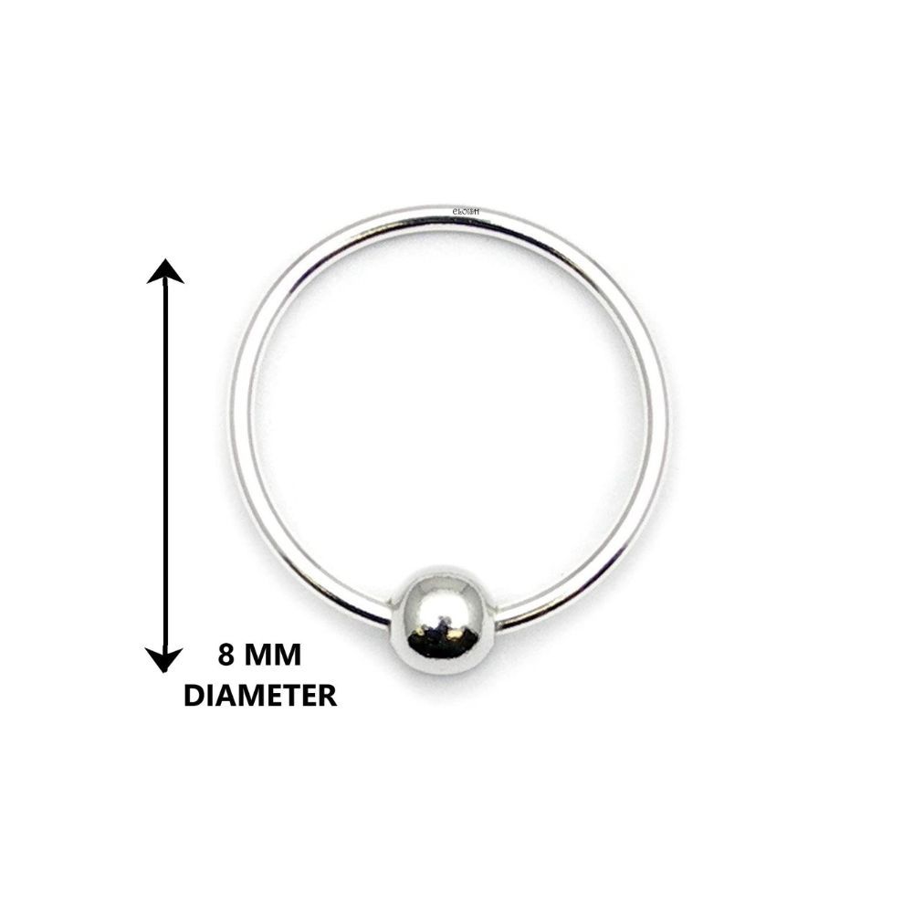 ELOISH Casual 925 Sterling Silver Nose Ring for Women and Girls (Silver Ornaments : 0.100 Grams)