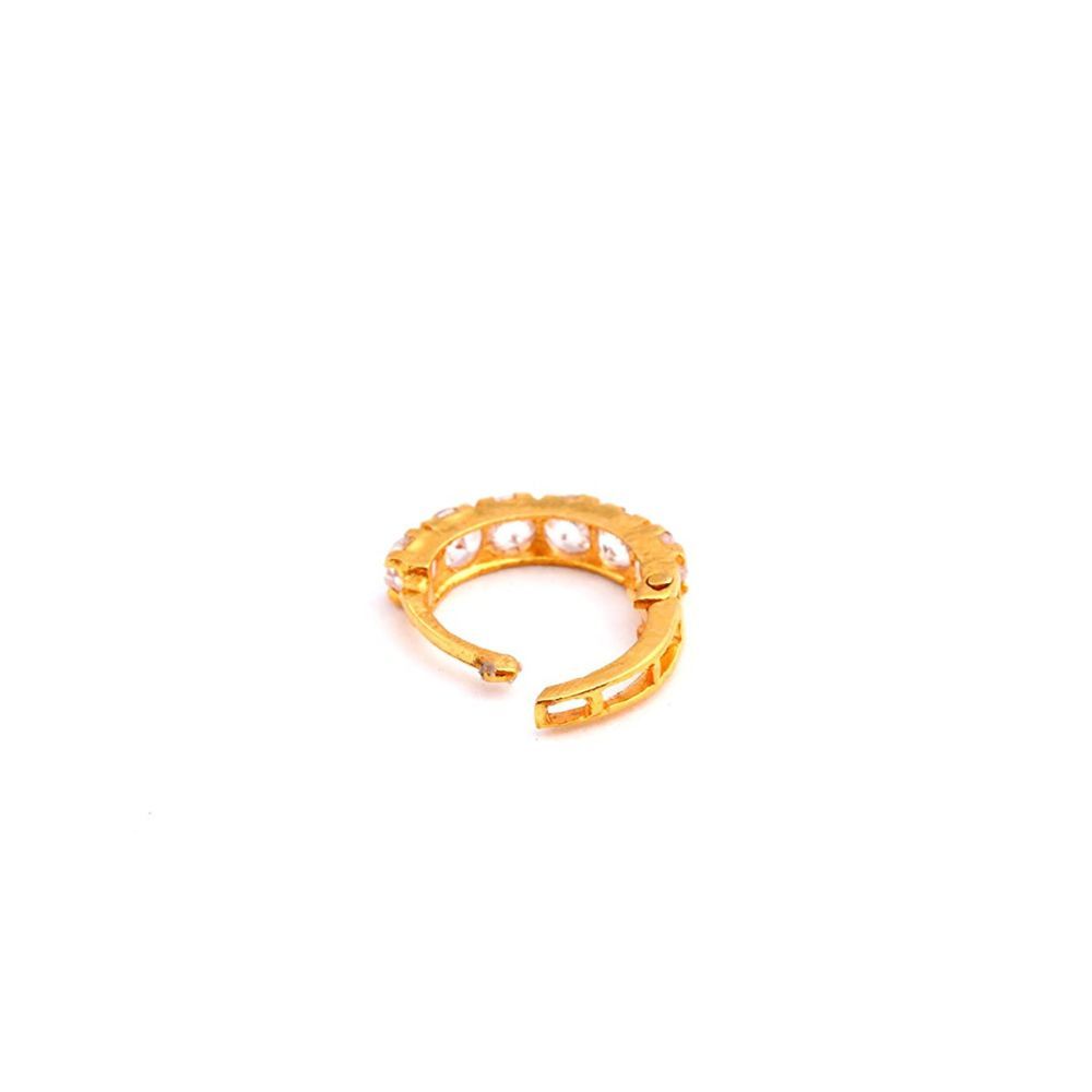ELOISH Gold CZ Studded Metal Nose Ring for Women Girls