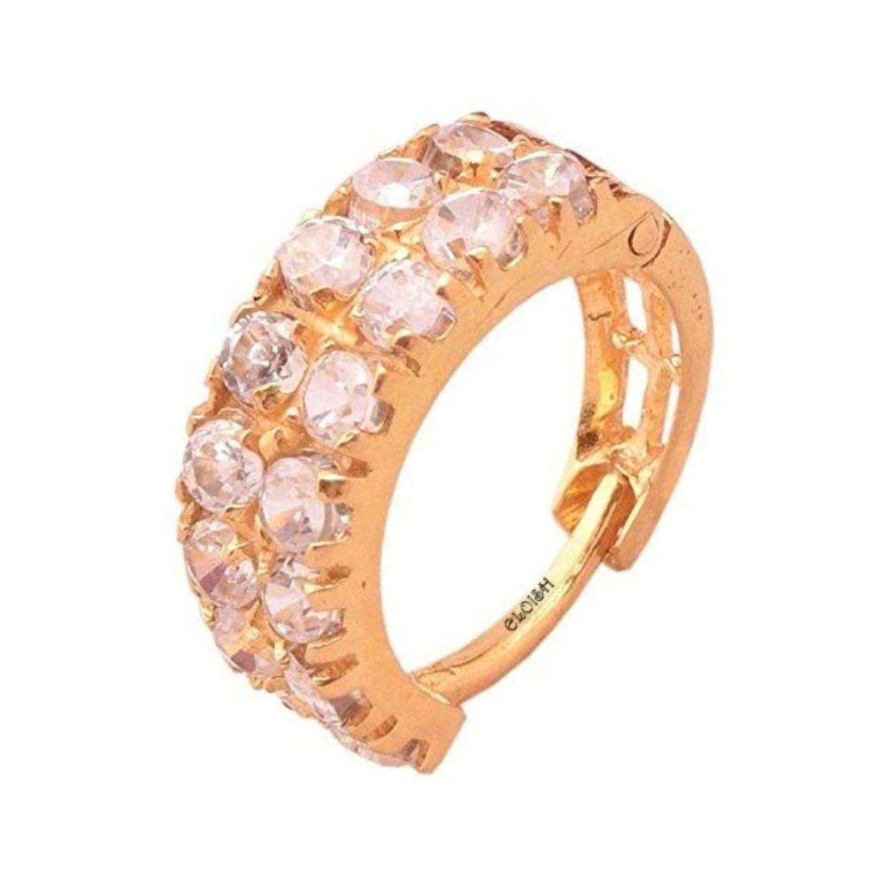 ELOISH Gold CZ Studded Nose Ring for Women