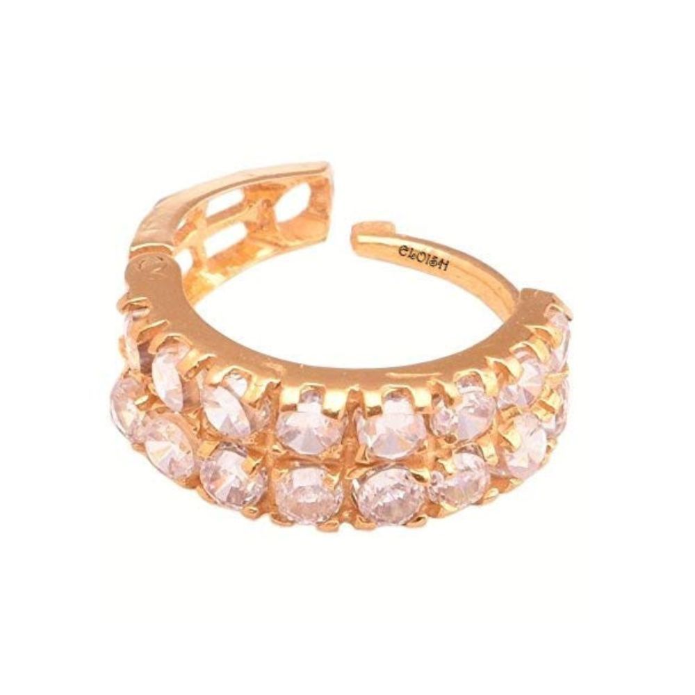 ELOISH Gold CZ Studded Nose Ring for Women