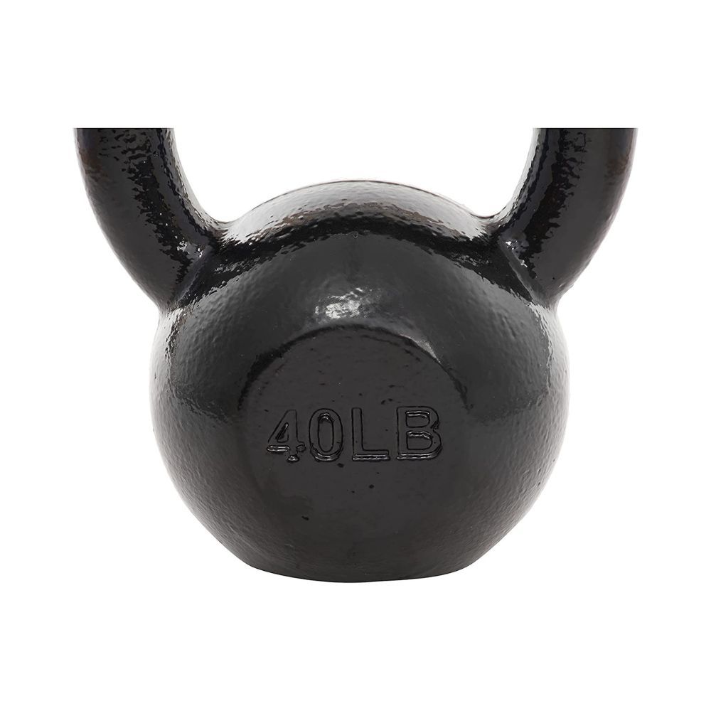 Enamel Cast Iron Kettlebell - 18 kg, Black