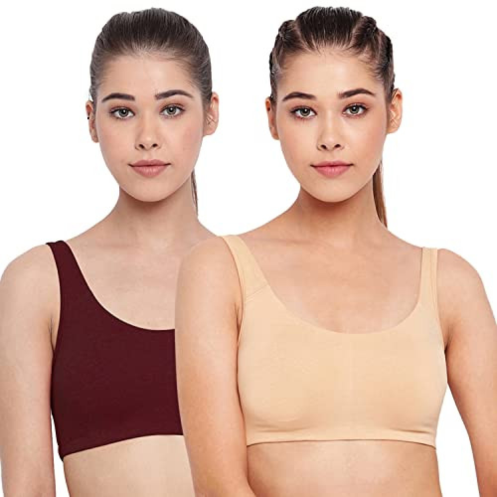 Enamor SB06 Cotton Low Impact Slip on Everyday Sports Bra for Women -  Non-Padded, Non-Wired & High Coverage