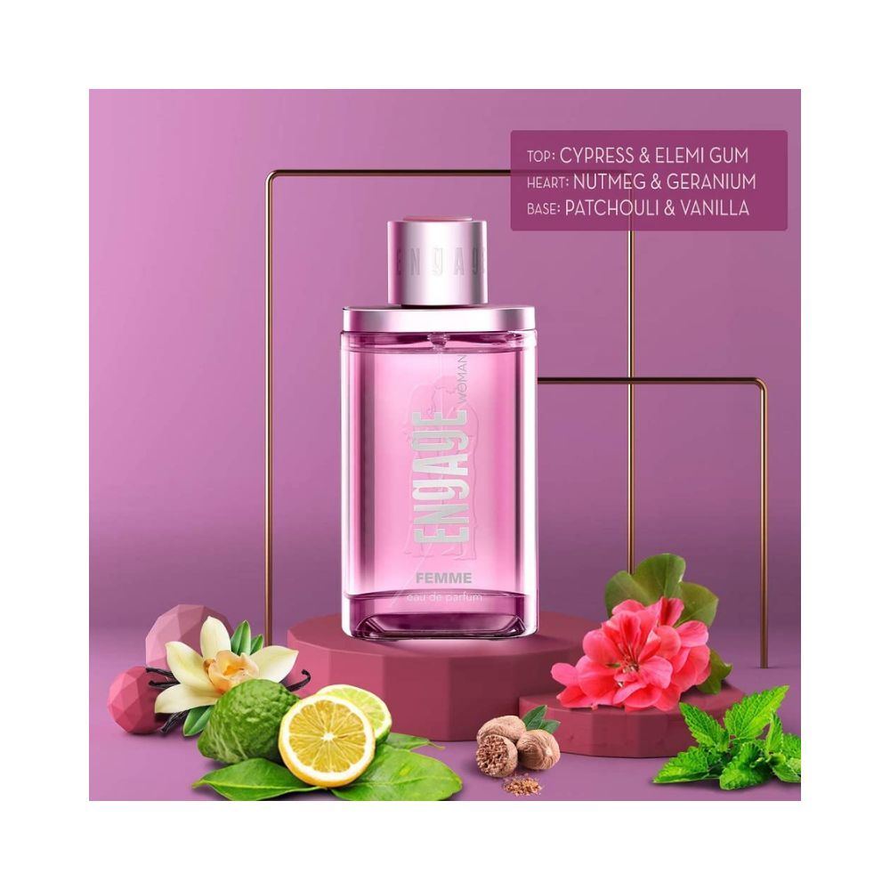 Engage Femme EDP Perfume for Women 90ml, Citrus and Floral, Premium Long Lasting Fragrance