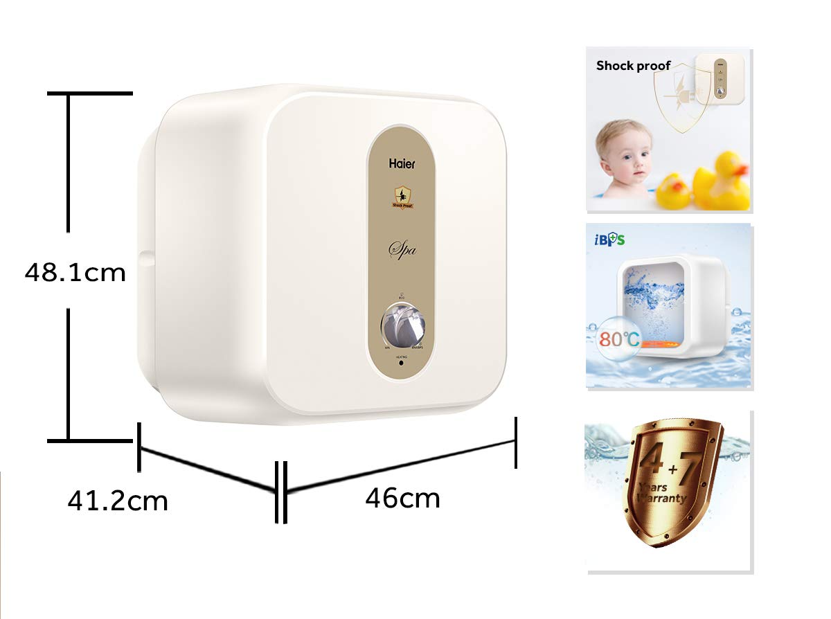 Haier (ES25V-EC-S1) Electric Storage 25 Litre Vertical Shock Proof, ABS Body, Anti Corrosion UMC Tank,(White),BPS Technology, Super Fast Heating, Warranty-7 Years