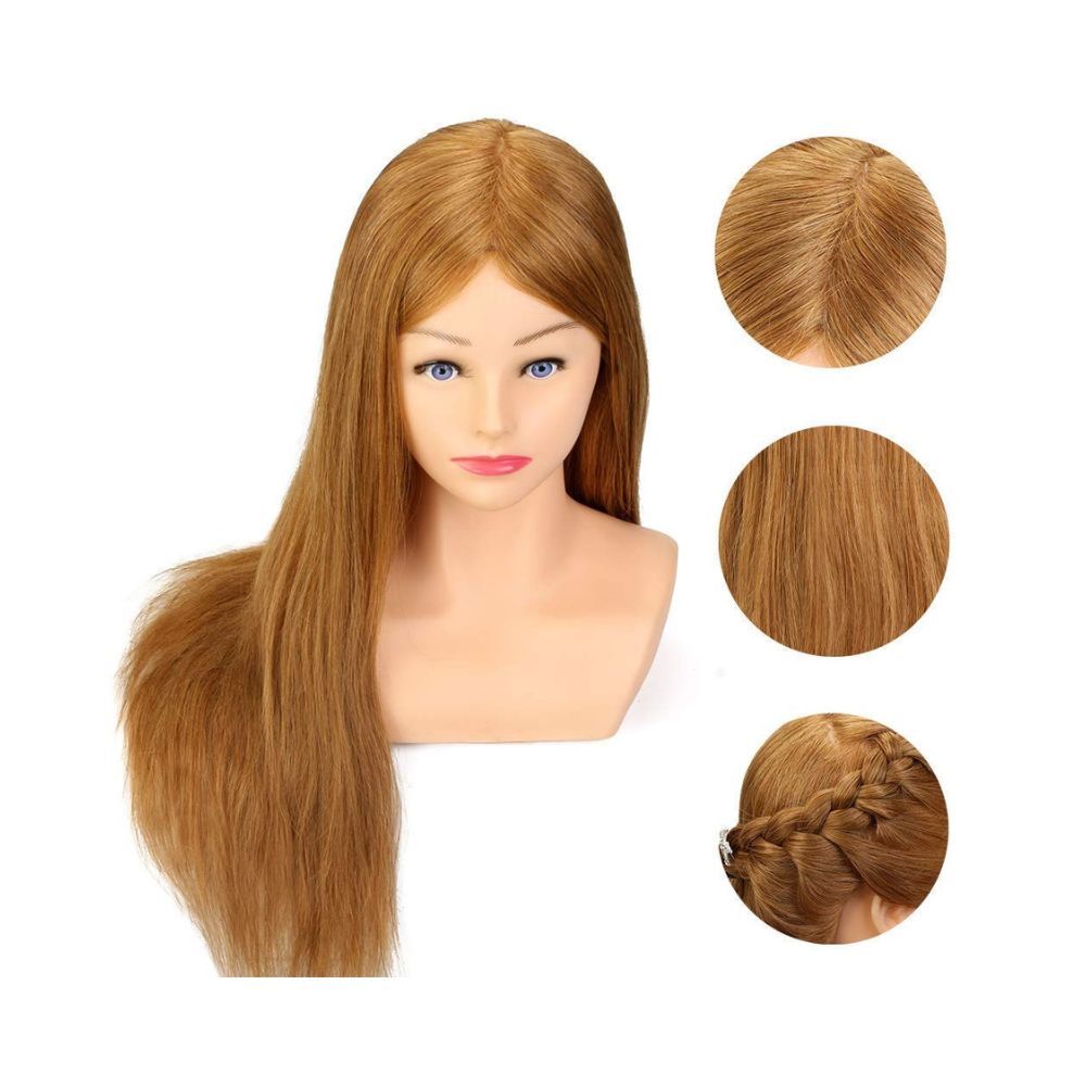 Euphoria Real Human Hair Dummy for Hair Cutting & Styling Practice ( Blonde ) Hair Length: 28 inches