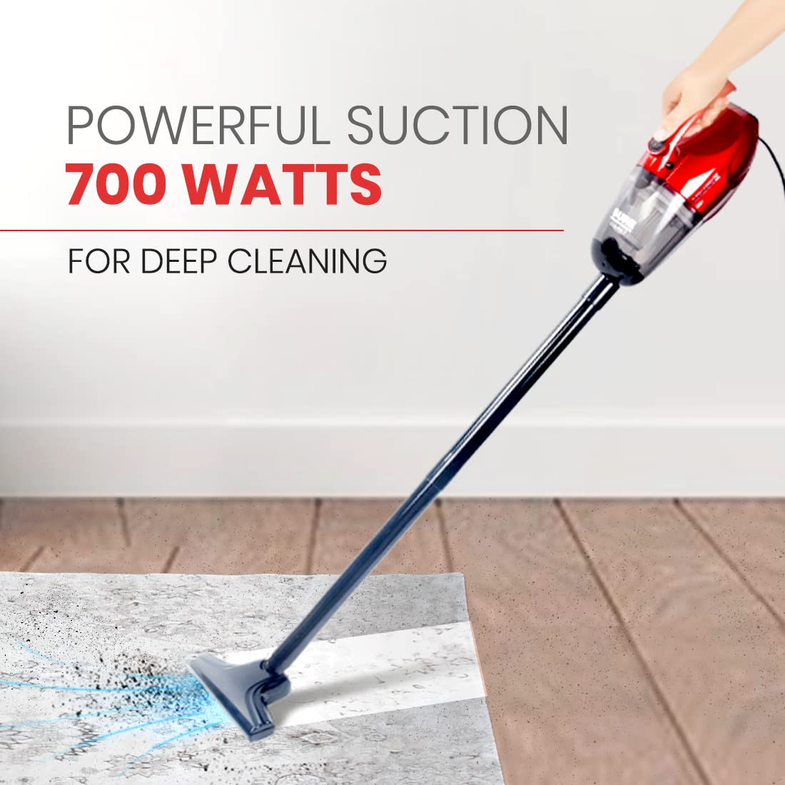 Eureka Forbes Compact 700 Watts Powerful Suction  Blower Vacuum Cleaner with Washable HEPA Filter  6 AccessoriesCompact1 Year WarrantyLight Weight  Easy to use Red  Black
