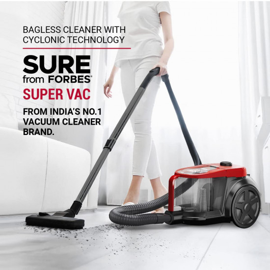 Eureka Forbes Supervac 1600 Watts Powerful Suction,bagless Vacuum Cleaner with cyclonic Technology,7 Accessories