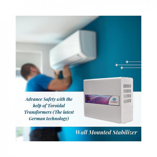 Everest 5 KVA Triple Booster Digital Model Voltage Stabilizer for AC Upto 2 Ton (Working Range : 90 V-300 V),(White Color)