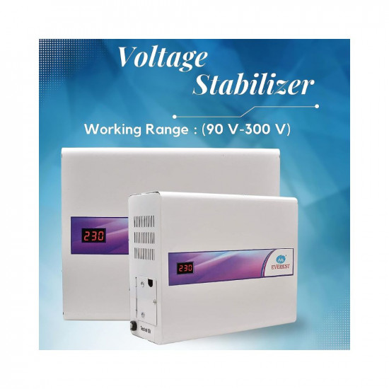 Everest 5 KVA Triple Booster Digital Model Voltage Stabilizer for AC Upto 2 Ton (Working Range : 90 V-300 V),(White Color)