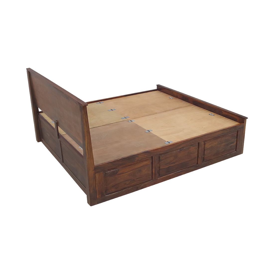 AARAM Wooden  Double Bed with Bottom Storage