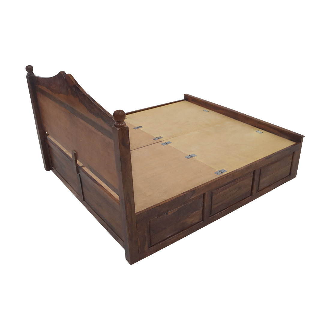 AARAM Solid Wood jali Design Bed with Box Storage