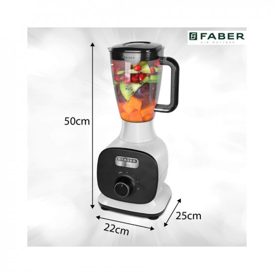 Faber 1000W Juicer Mixer Grinder with 3 Stainless Steel Jar+ 1 Fruit Filter (FMG Candy 1000 3J+1 Pc),White