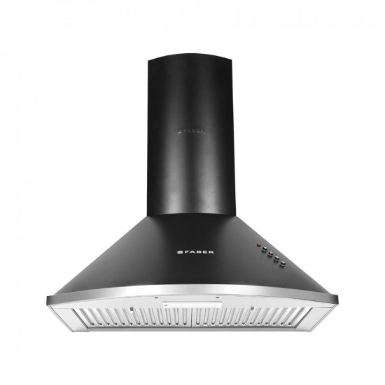 Faber 60 cm 1000 m³/HR Pyramid Kitchen Chimney || 12 year warranty on Motor|| Motor- 240 Watt (HOOD CLASS PRO PB BK LTW 60, Baffle Filters,Black)