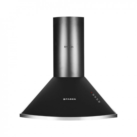 Faber 60 cm 1000 m³/HR Pyramid Kitchen Chimney || 12 year warranty on Motor|| Motor- 240 Watt (HOOD CLASS PRO PB BK LTW 60, Baffle Filters,Black)