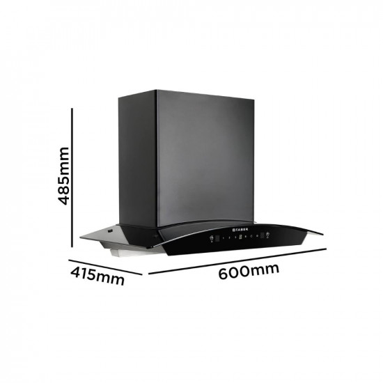 Faber 60 cm 1500 m³/hr Autoclean Kitchen Chimney, 12Yr Warranty on Motor(2Yr Comprehensive), Autoclean Alarm, Mood L |Made in India(HOOD PRIMUS PLUS ENERGY IN HCSC BK 60,Touch & Gesture Control,Black)