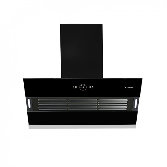 Faber 90 cm 1200 m3/hr Slant, Filterless Auto Clean Chimney, 12Yr Warranty on Motor(2Yr Comprehensive)|| Italian Design (HOOD VERTIGO FL SC AC BK 90, Touch & Gesture Control, Black)
