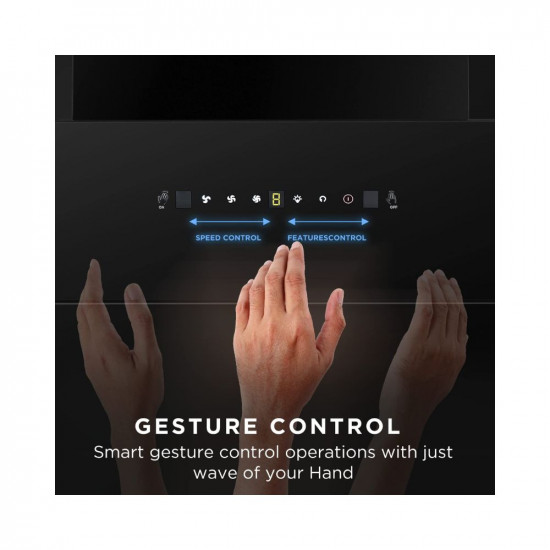 Faber 90 cm 1350 m³/hr Slant, Filterless Auto Clean Chimney,12Yr Warranty on Motor (2Yr Comprehensive), Italian Design,(HOOD BLISS FL SC AC BK 90, Touch & Gesture Control, Black)