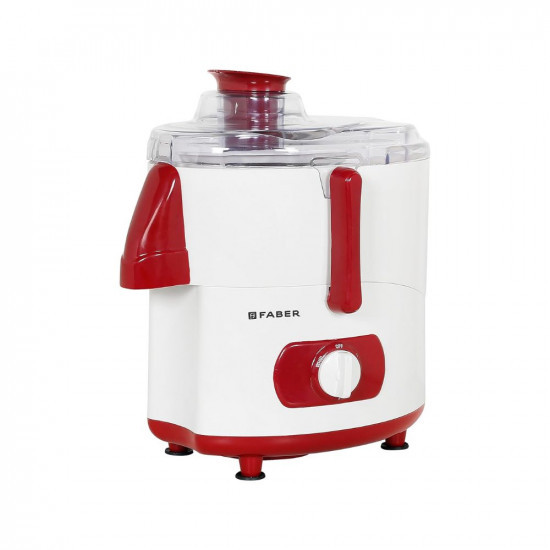 Faber Regal Trend 500W Juicer Mixer Grinder | 18000 RPM, 3-Speed Control, Double Lock Technology | 2 Multipurpose Jars, High Performance Blade, Micromesh Juicing Sleeve, Spatula | (White + Cherry Red)
