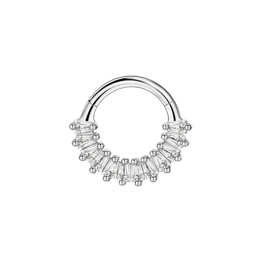 FANSING 16g 8mm/10mm Septum Jewelry Daith Jewelry 316L Surgical Steel Cubic Zirconia Piercing Rings