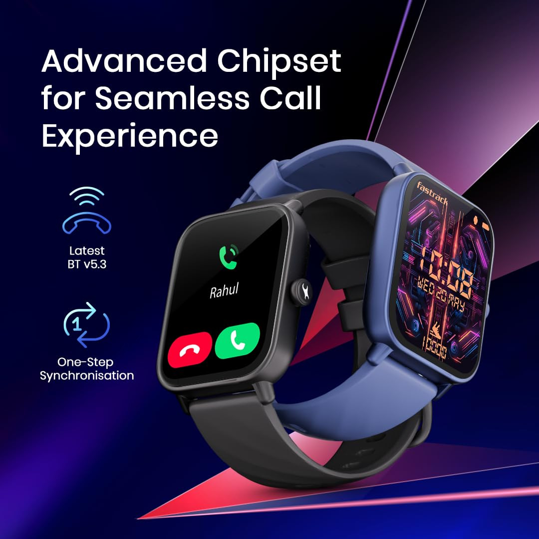 Fastrack Limitless Glide Advanced UltraVU HD Display Smart Watch BT Calling Advance Chipset 85 Sports Modes  Smartwatch Faces Voice Assistant 24  7 Health Suite IP67 Black