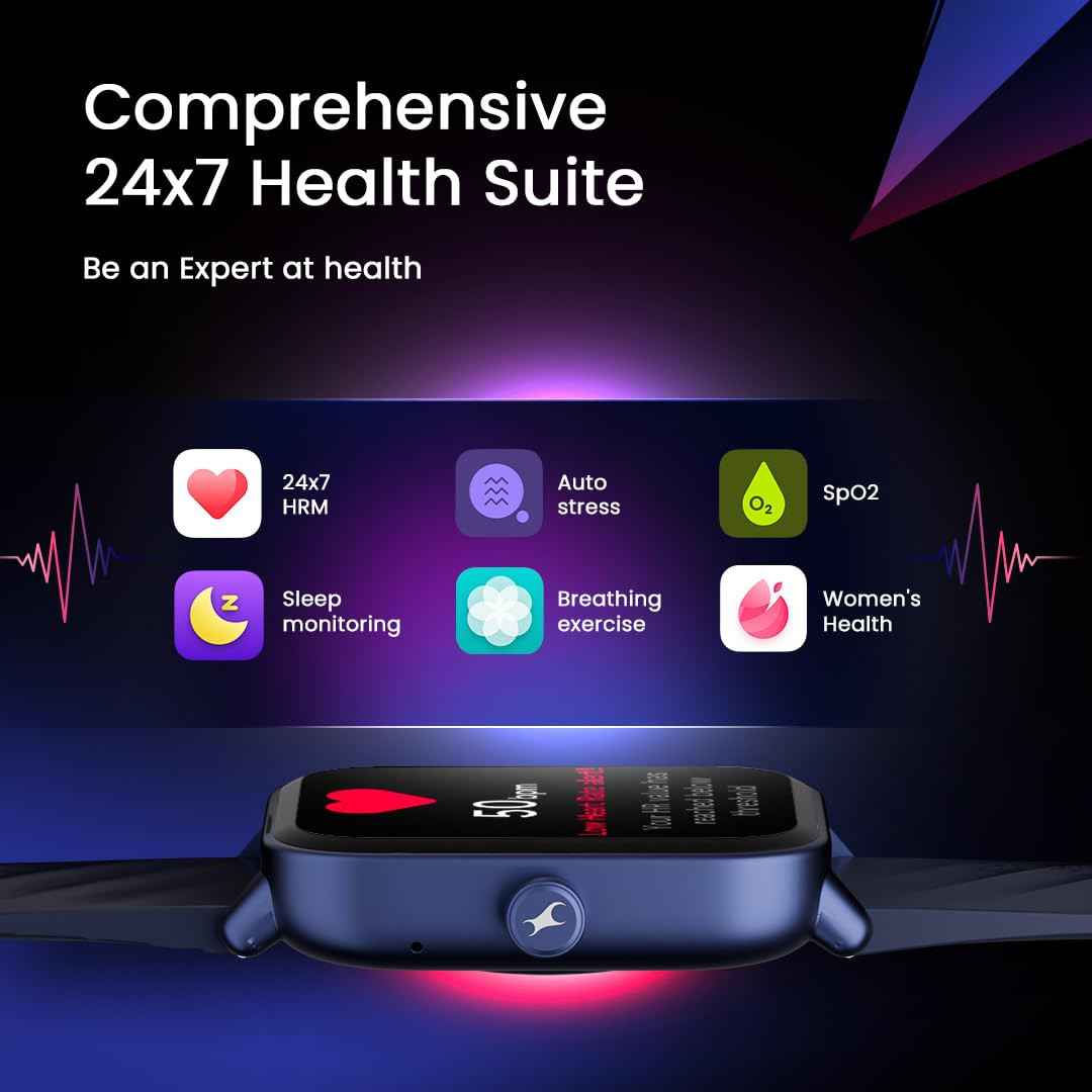 Fastrack Limitless Glide Advanced UltraVU HD Display Smart Watch BT Calling Advance Chipset 85 Sports Modes  Smartwatch Faces Voice Assistant 24  7 Health Suite IP67 Black