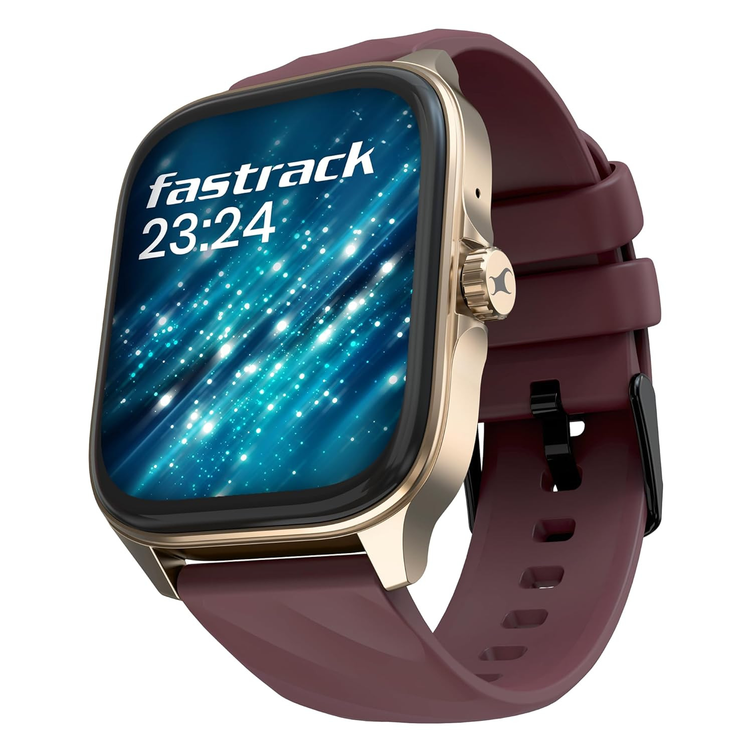 Fastrack New Astor Fs1 Pro SmartwatchLarge Super Amoled Display197 AodNextgen Chipset Lag FreeFast ExperienceFunctional CrownSinglesync Bt Calling100 Sports ModesWatchfacesIp68 Wine Red