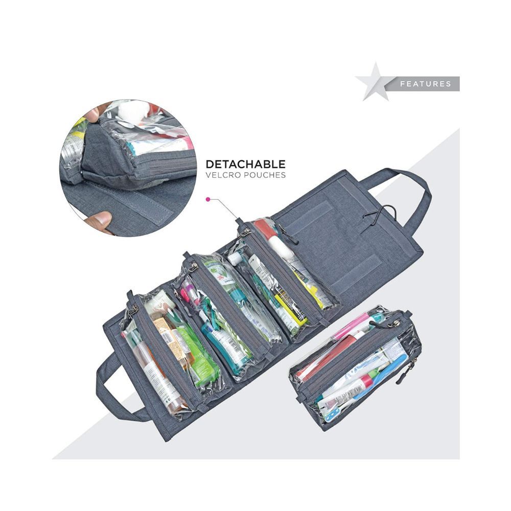 FATMUG Oxford 6 Cms Cosmetic Pouch (M_600152SWBGA1_Dark Grey)