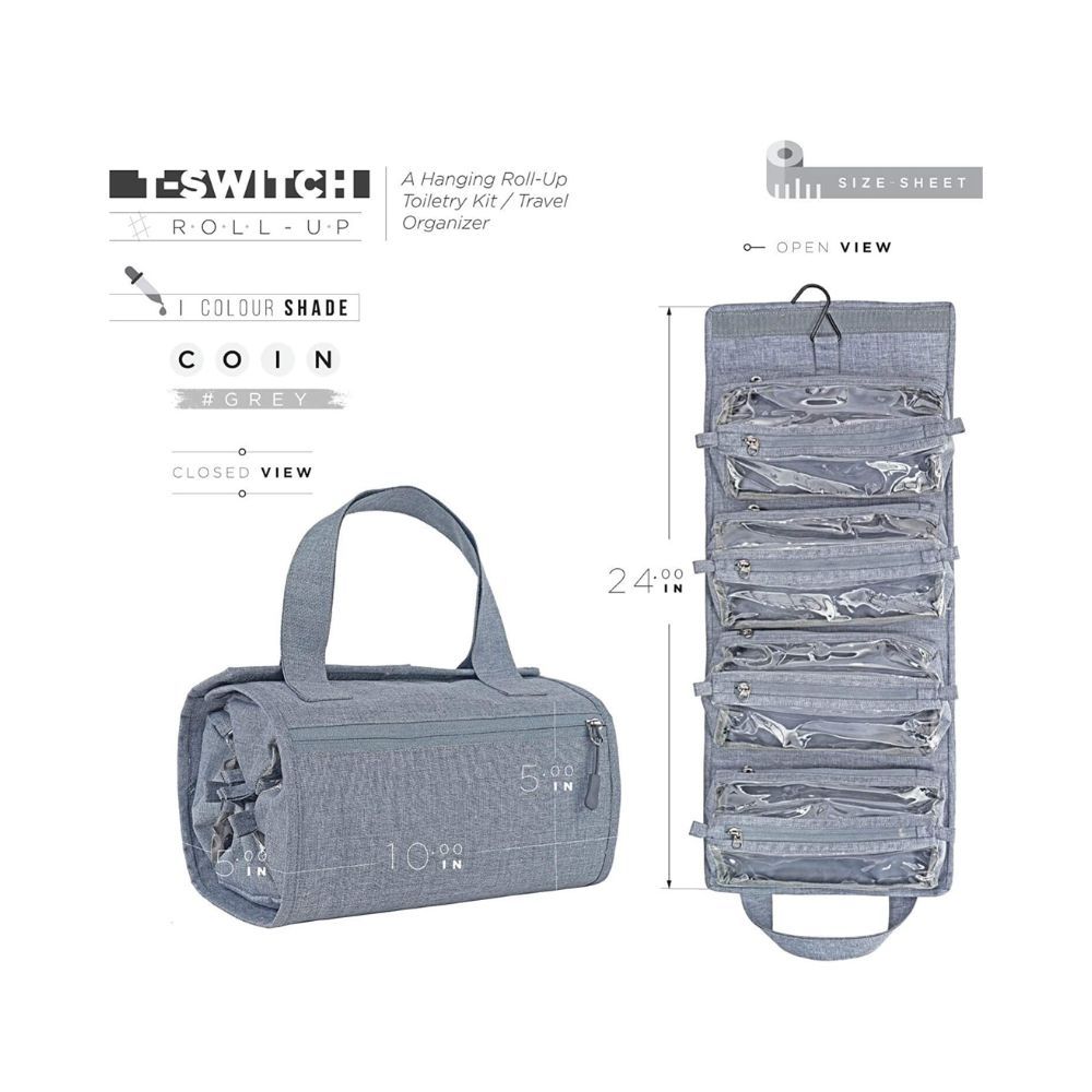 FATMUG Oxford 6 Cms Cosmetic Pouch (M_600153SWBGA1_Light Grey)