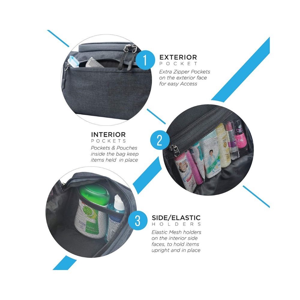 FATMUG Oxford 6 Cms Cosmetic Pouch (S_600131SWBGA1_Dark Grey)