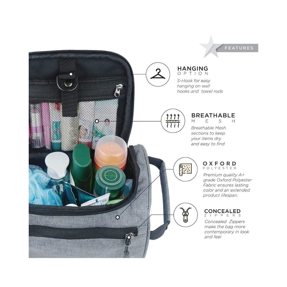 FATMUG Oxford 6 Cms Cosmetic Pouch (S_600132SWBGA1_Light Grey)
