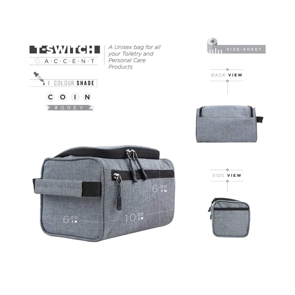 FATMUG Oxford 6 Cms Cosmetic Pouch (S_600132SWBGA1_Light Grey)
