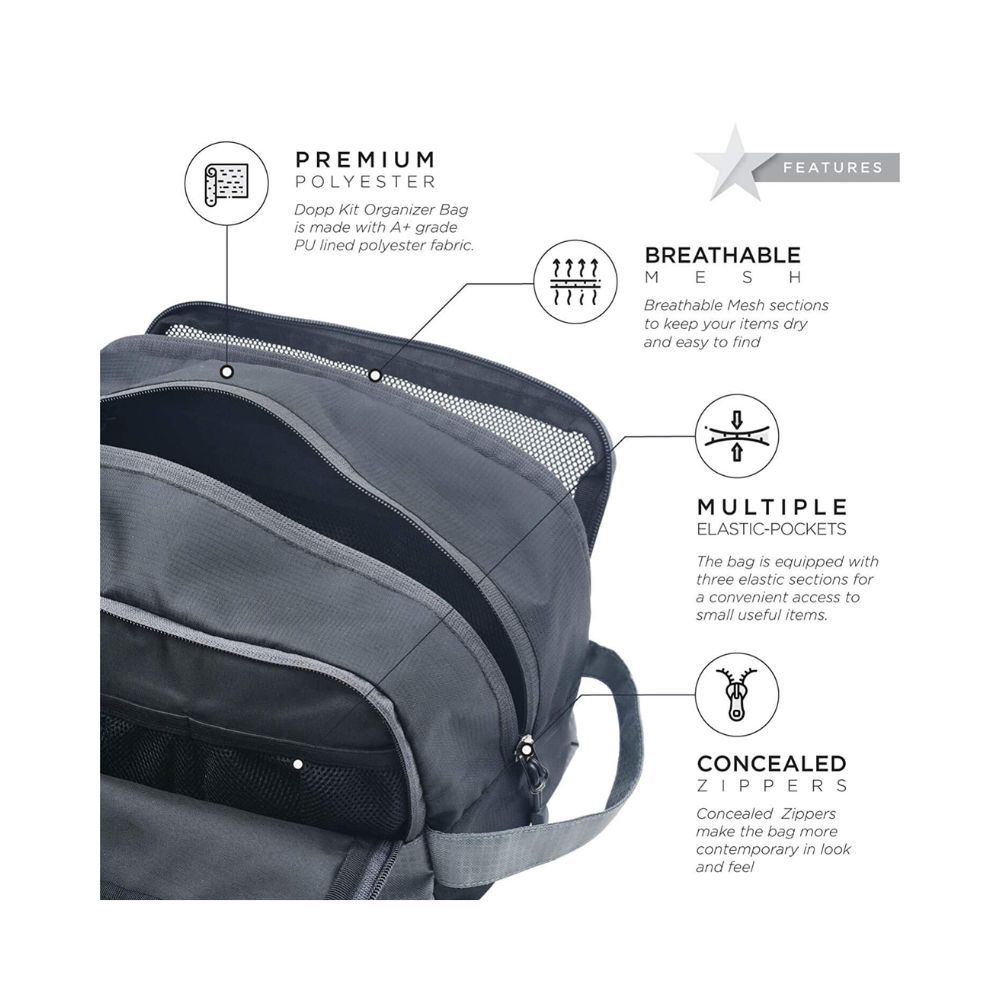 FATMUG Polyester Toiletry Bag (Black_600105SWBGA1)